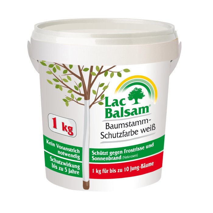 LacBalsam Baumstamm-Schutzfarbe weiß 3 Kg Eimer