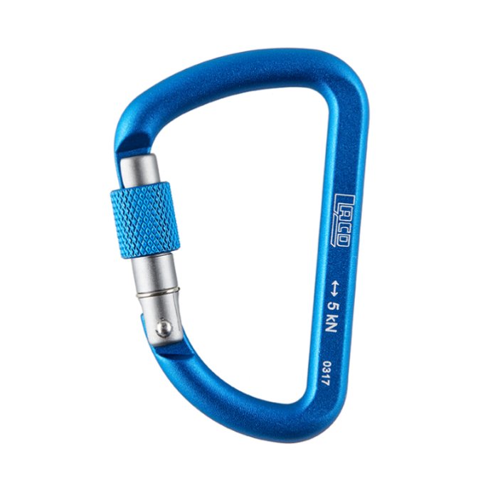 LACD Materialkarabiner Biner Screw 65 mm blau
