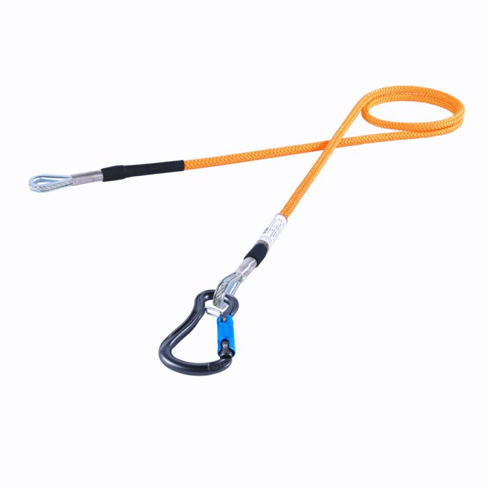 Stein Stahl Kurzsicherung Wire Core orange mit 3-Wege Karabiner 3 m