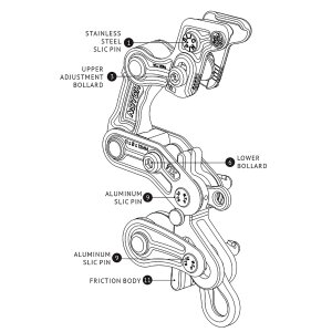 Notch Sicherungsbolzen Aluminium für Rope Runner Pro...